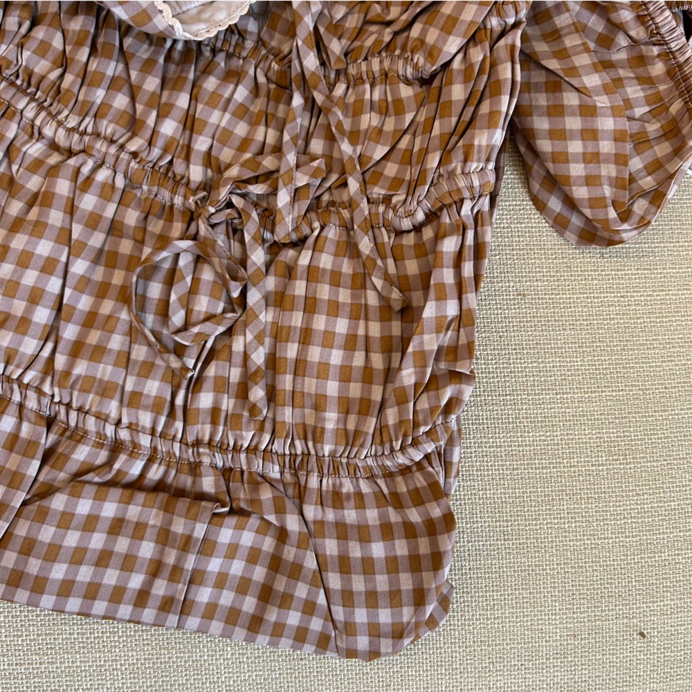 NEW Reformation Rhett Midi Dress - Audrie Check Cotton Blend Causal French - Picture 7 of 11